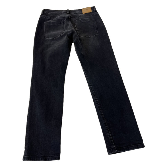 ZARA Womens Straight Leg Jeans Size 6 Black Distressed Mid Rise - Picture 2 of 7